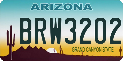 AZ license plate BRW3202