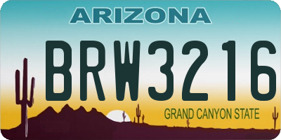 AZ license plate BRW3216