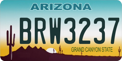AZ license plate BRW3237