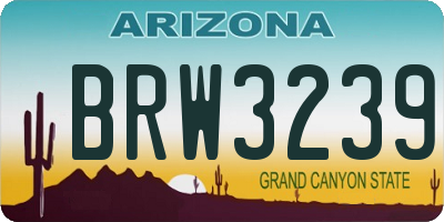 AZ license plate BRW3239