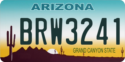 AZ license plate BRW3241
