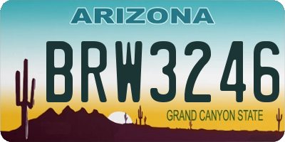 AZ license plate BRW3246