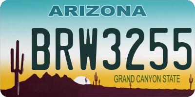 AZ license plate BRW3255