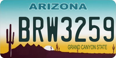 AZ license plate BRW3259