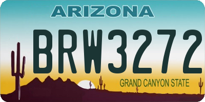 AZ license plate BRW3272