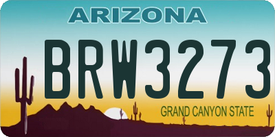 AZ license plate BRW3273