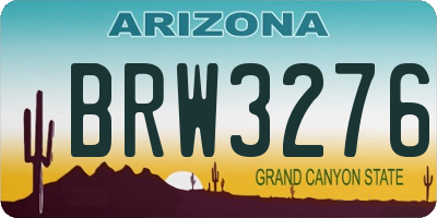 AZ license plate BRW3276