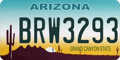 AZ license plate BRW3293