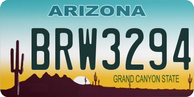 AZ license plate BRW3294