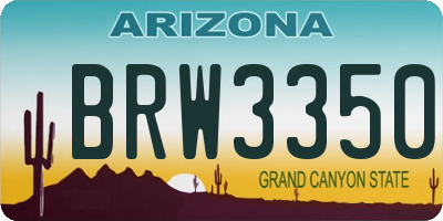 AZ license plate BRW3350