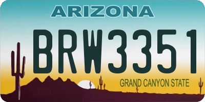 AZ license plate BRW3351