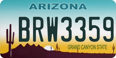 AZ license plate BRW3359