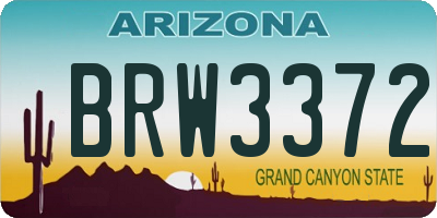 AZ license plate BRW3372