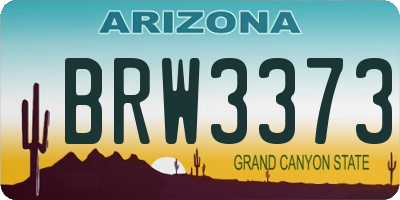 AZ license plate BRW3373