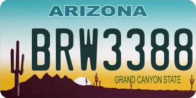 AZ license plate BRW3388