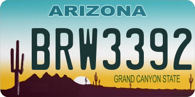AZ license plate BRW3392