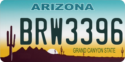 AZ license plate BRW3396