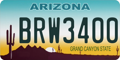 AZ license plate BRW3400