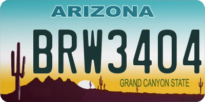 AZ license plate BRW3404