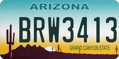 AZ license plate BRW3413