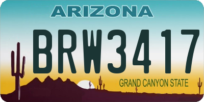 AZ license plate BRW3417