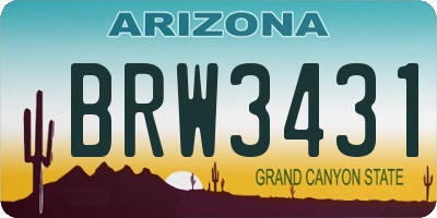 AZ license plate BRW3431