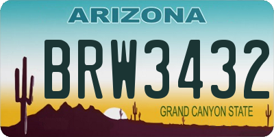 AZ license plate BRW3432
