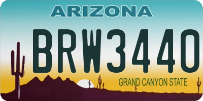 AZ license plate BRW3440