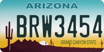 AZ license plate BRW3454