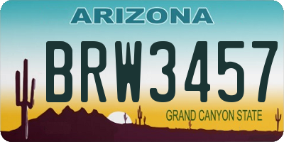 AZ license plate BRW3457