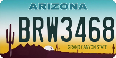 AZ license plate BRW3468