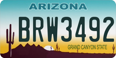 AZ license plate BRW3492