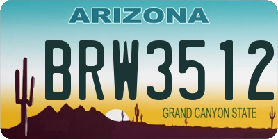 AZ license plate BRW3512