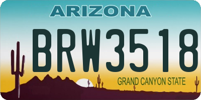 AZ license plate BRW3518