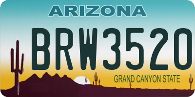 AZ license plate BRW3520