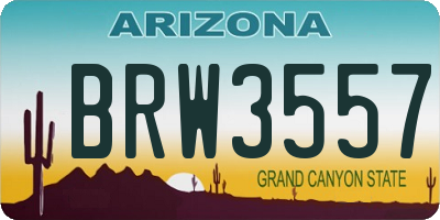 AZ license plate BRW3557