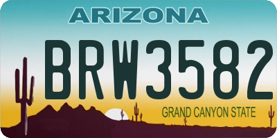 AZ license plate BRW3582