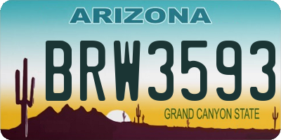 AZ license plate BRW3593