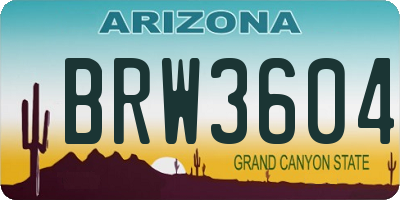AZ license plate BRW3604