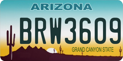 AZ license plate BRW3609