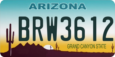 AZ license plate BRW3612