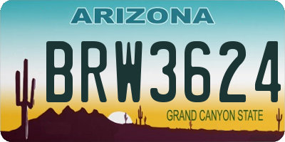 AZ license plate BRW3624