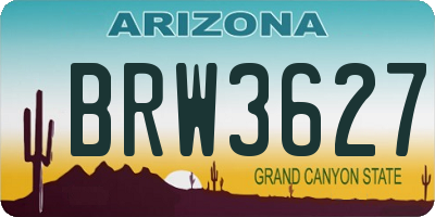 AZ license plate BRW3627