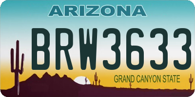 AZ license plate BRW3633