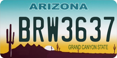 AZ license plate BRW3637