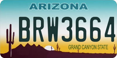AZ license plate BRW3664