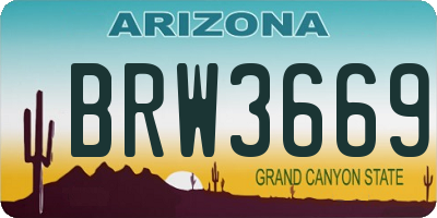 AZ license plate BRW3669