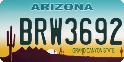 AZ license plate BRW3692