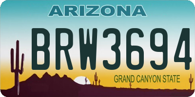 AZ license plate BRW3694