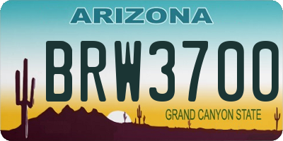 AZ license plate BRW3700
